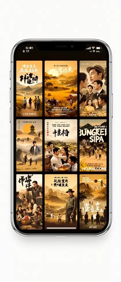 糯米短剧 App 首页推荐流界面示意，墨绿页头与象牙白卡片